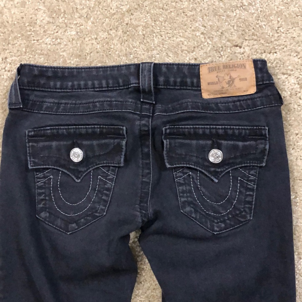 NEW True Religion black denim straight leg jeans